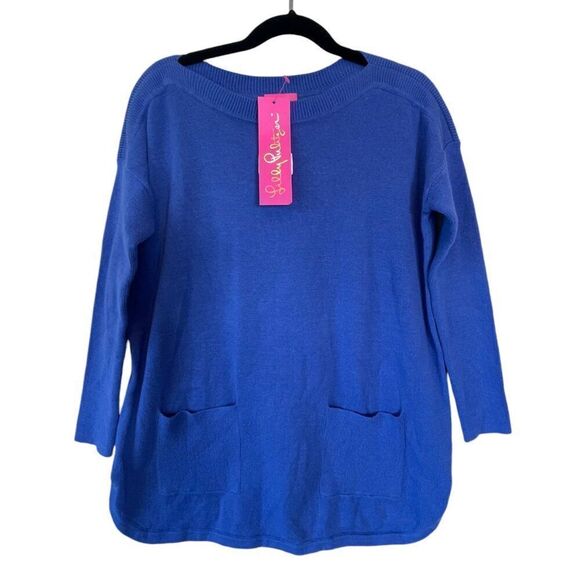 NWT! Lilly Pulitzer Girls Iris Blue Mini Cobo Sweater Tunic Size Medium - Picture 1 of 5